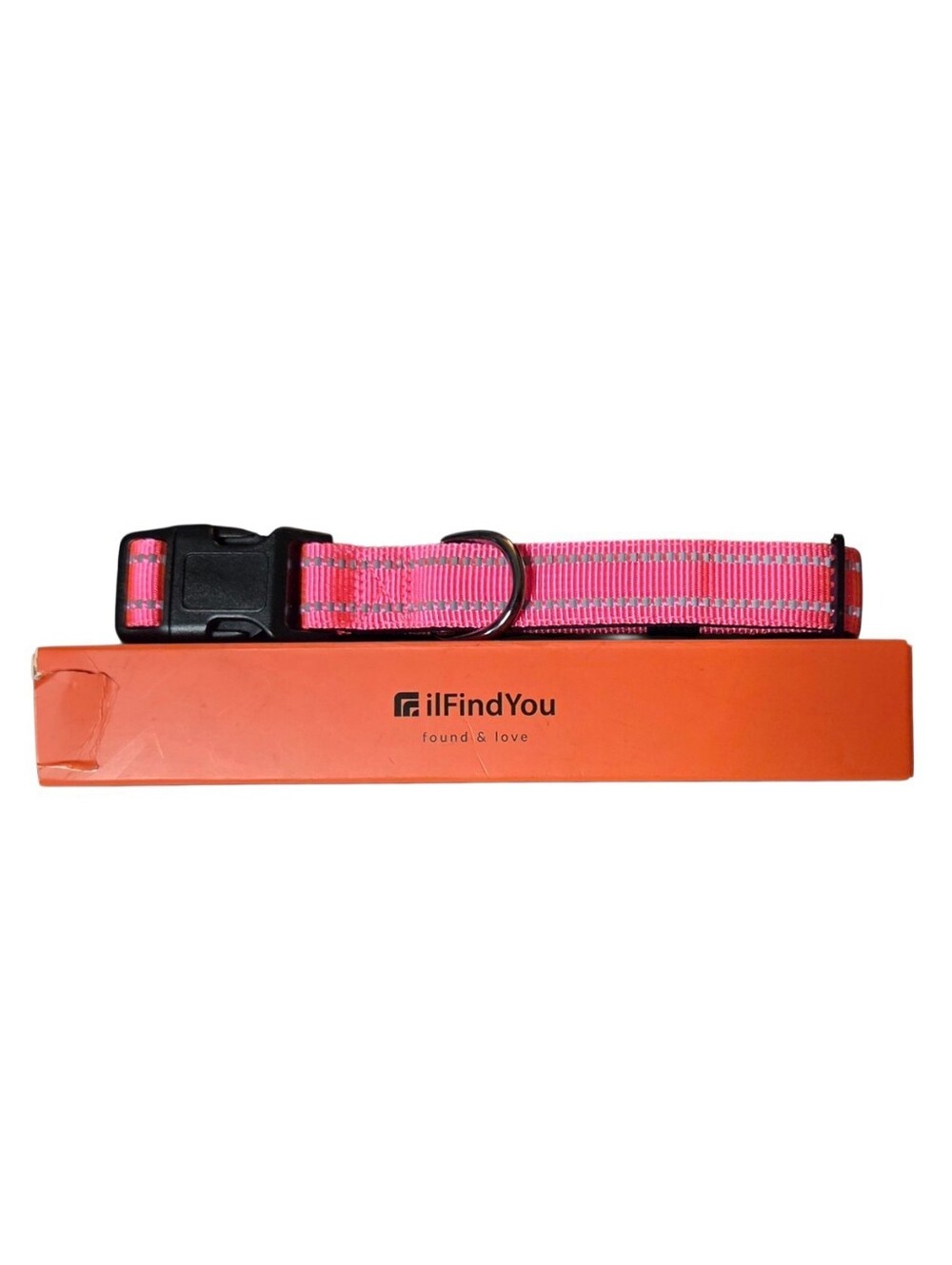 ​ilFindYou Reflective AirTag Dog Collar Pink Size Large 16"-26"